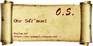 Ohr Sámuel névjegykártya